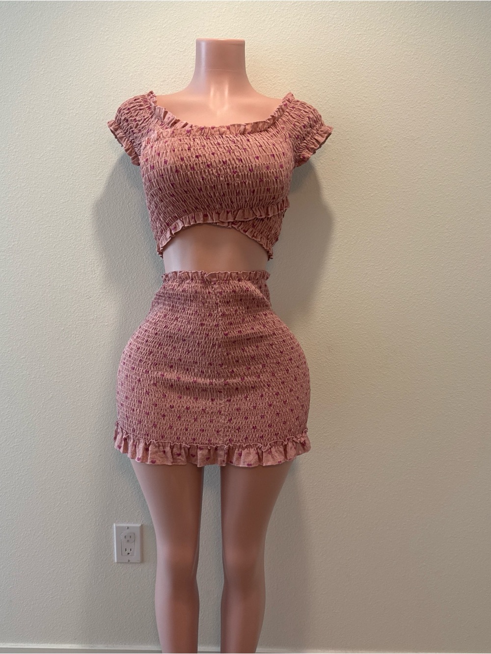 Mini Skirt set in Dusty Rose